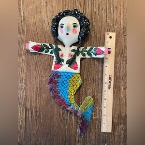 Mexican Folk Art Coconut Mermaid Wall Decor